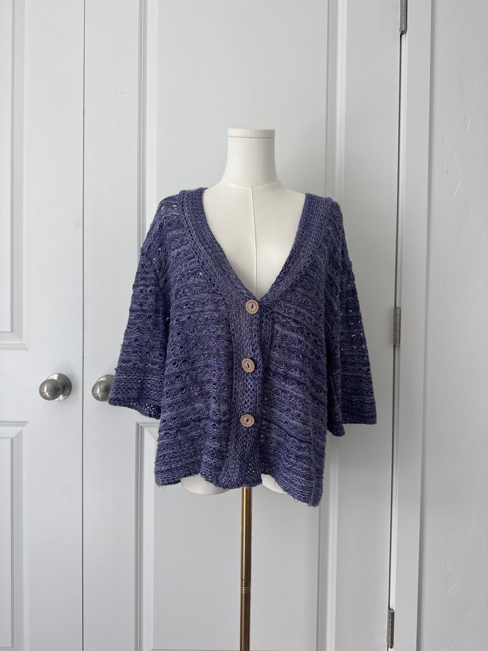 Coldwater Creek Oversized Crochet Cardigan Sweater Cottagecore Witchy Fairycore